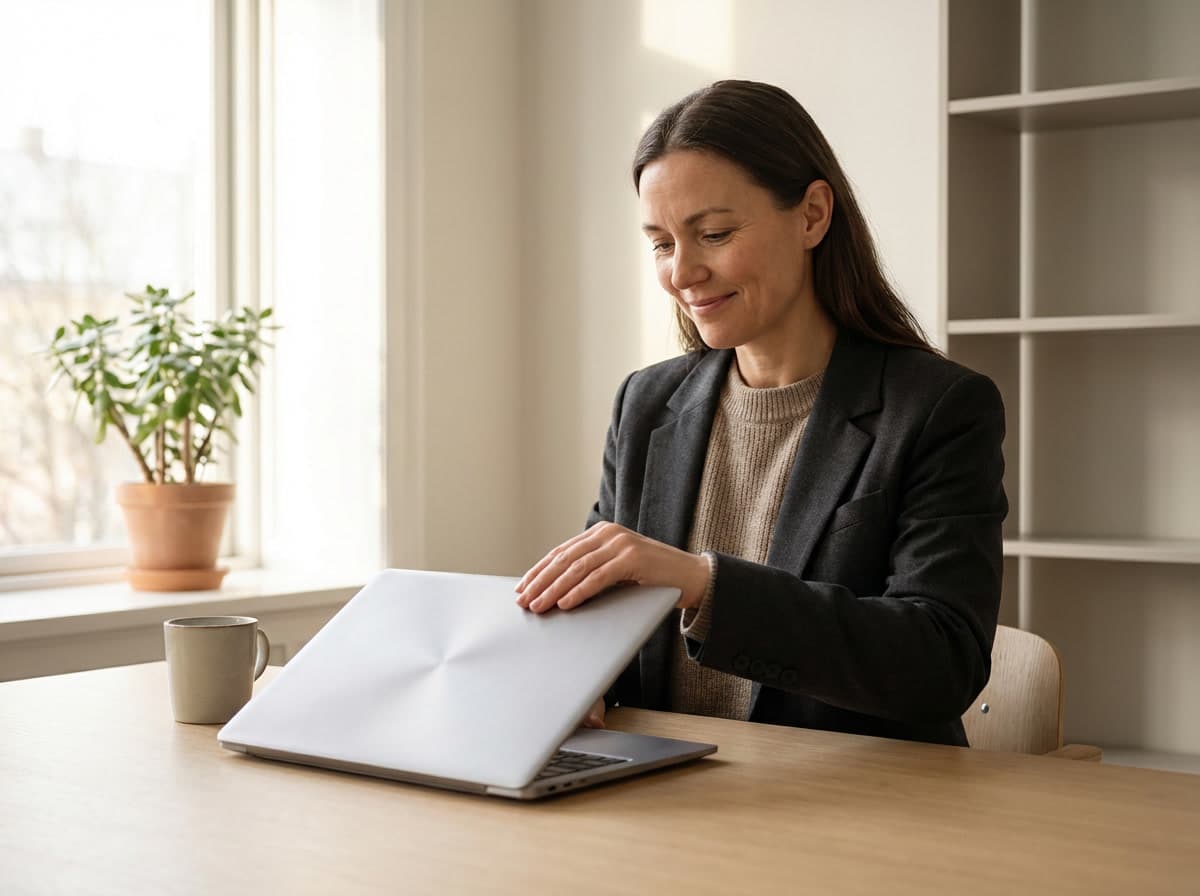 Personne calme et confiante, ambiance rassurante