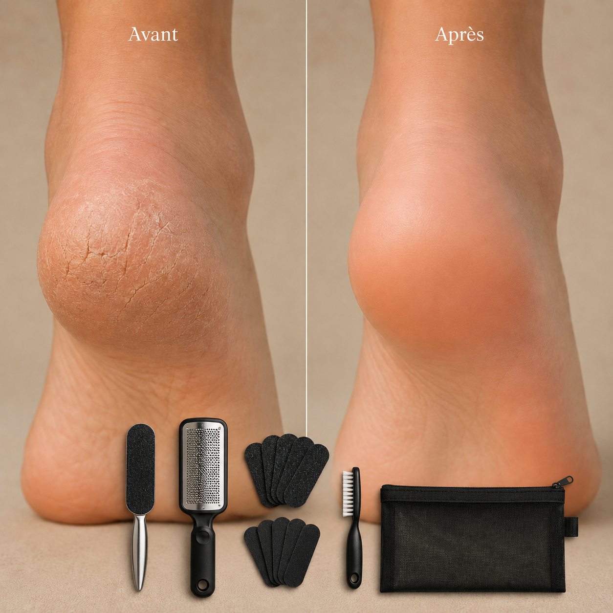 GlowFeet Care™ – Des talons doux et nets dès la première utilisation